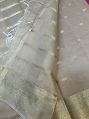 Women’s Beige color Benarasi Cotton Silk Saree