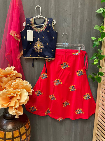 Satin Silk Lehenga sets for Girls