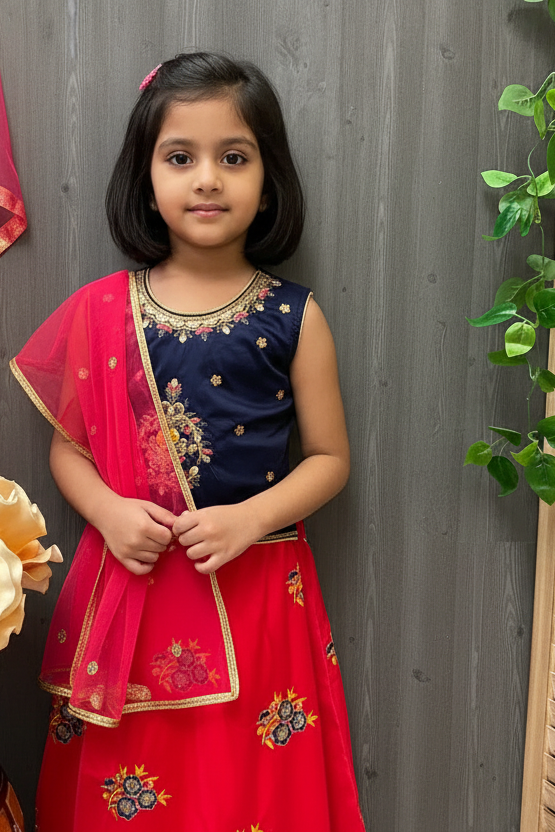 Satin Silk Lehenga sets for Girls