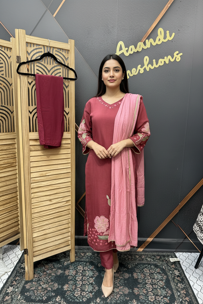 Onion Pink Color- Kurti set