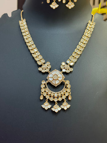 Beautiful Kundan Necklace set - Full White