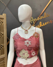 Onion Pink Ready to wear Saree