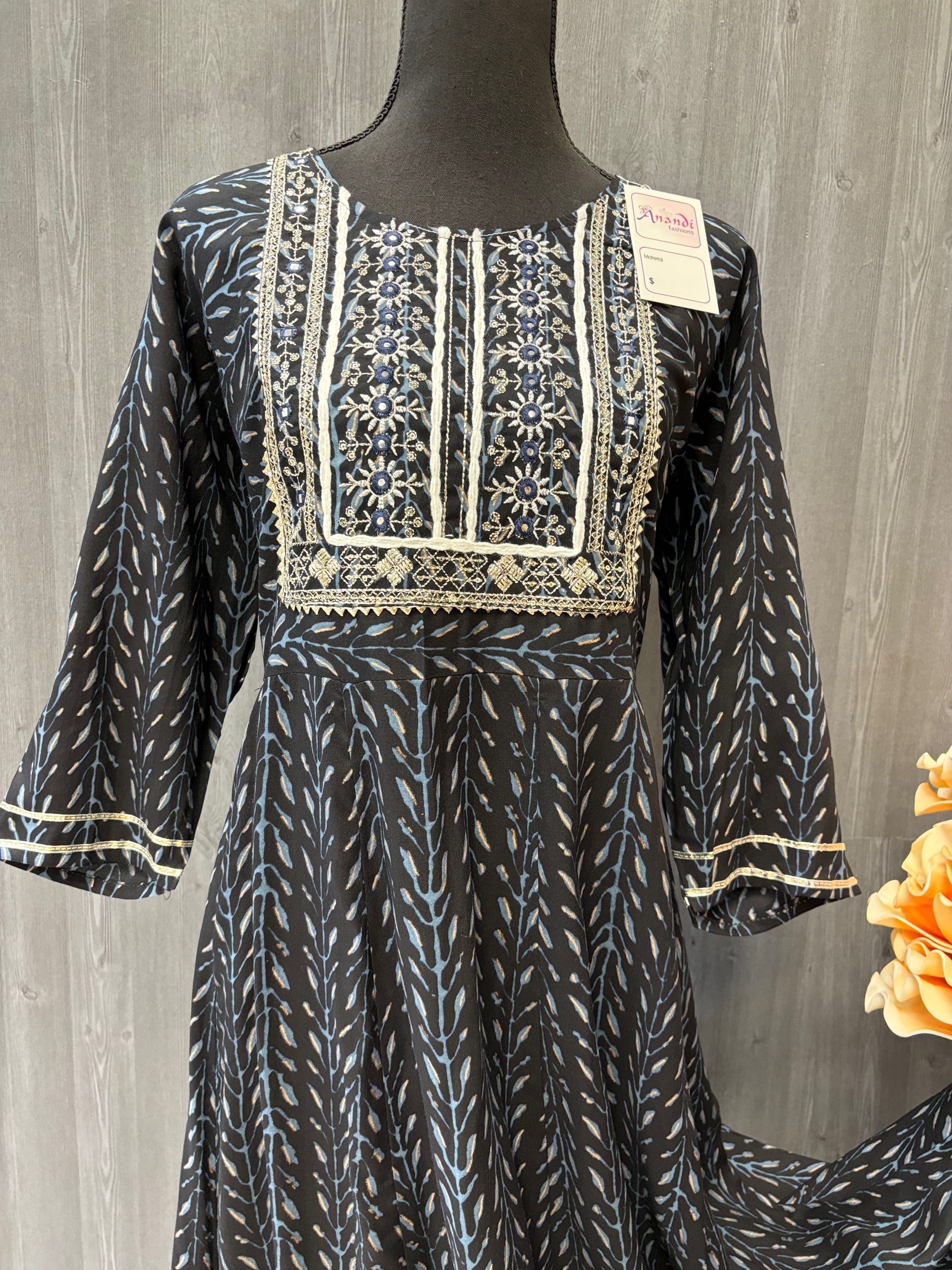 Size 50-Plus Size Kurti - Classic and Versatile Cotton Anarkali  Kurti image 1