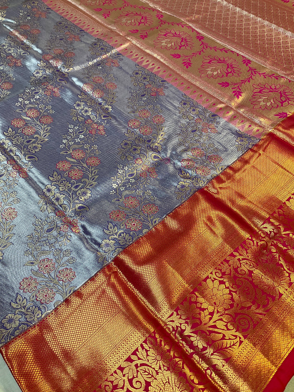 Purple Color-Semi silk Kanjeevaram saree image 2