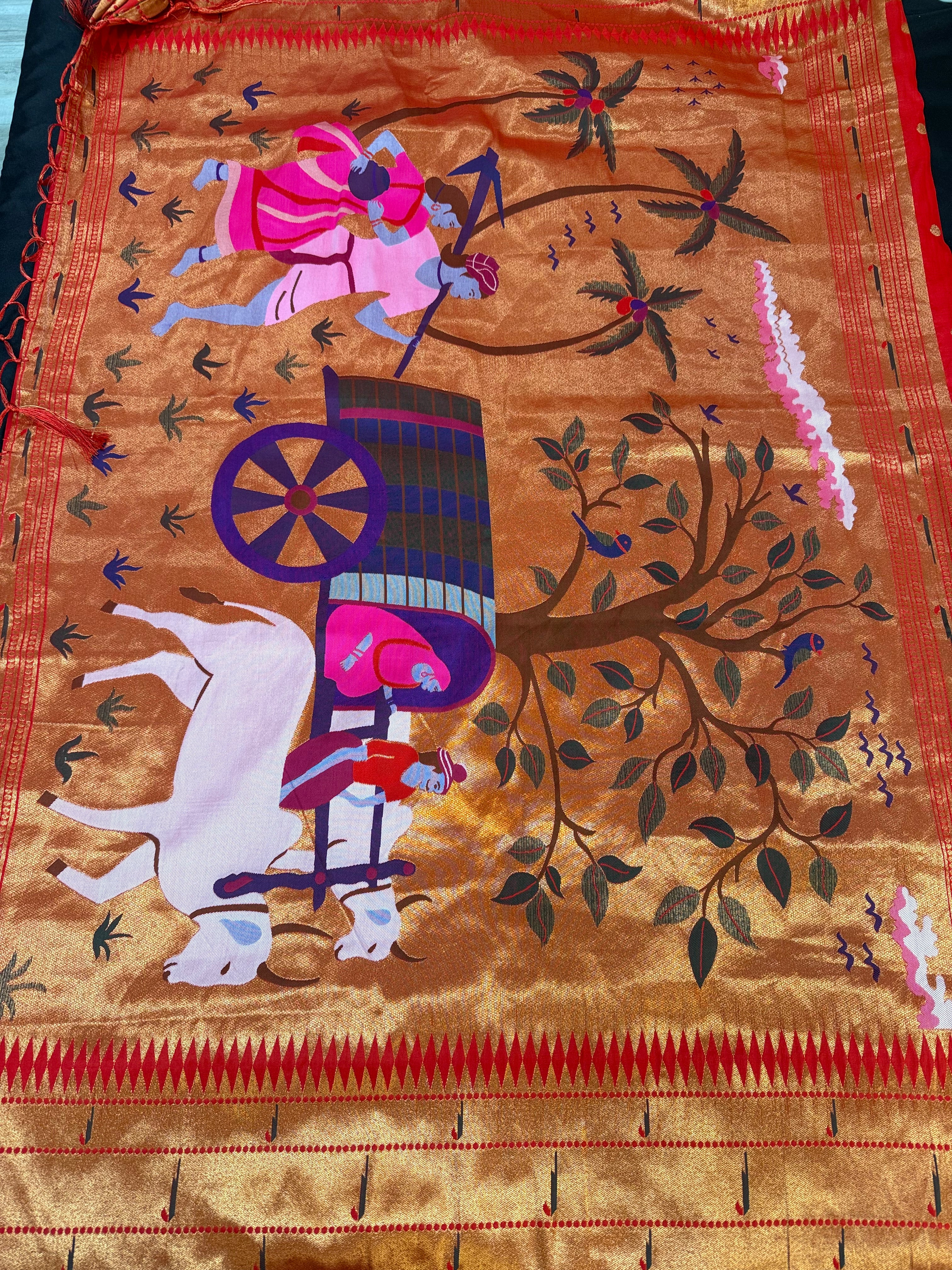 Red Paithani Silk Saree