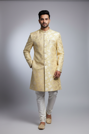 Plus Size Party Wear Yellow Men’s wear  Sherwani set