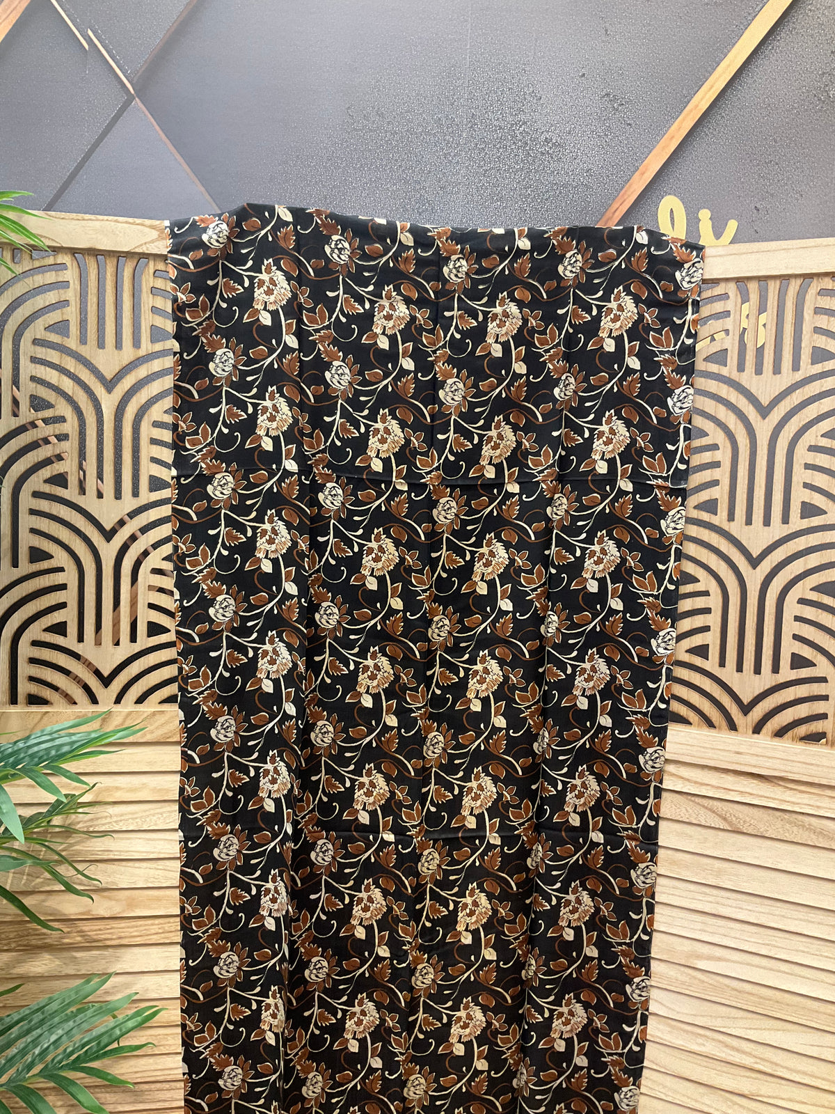 Black Scarf with Print