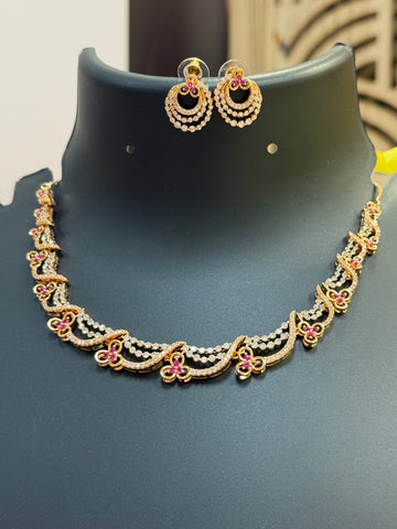 Party Wear - Rose Gold Necklace set