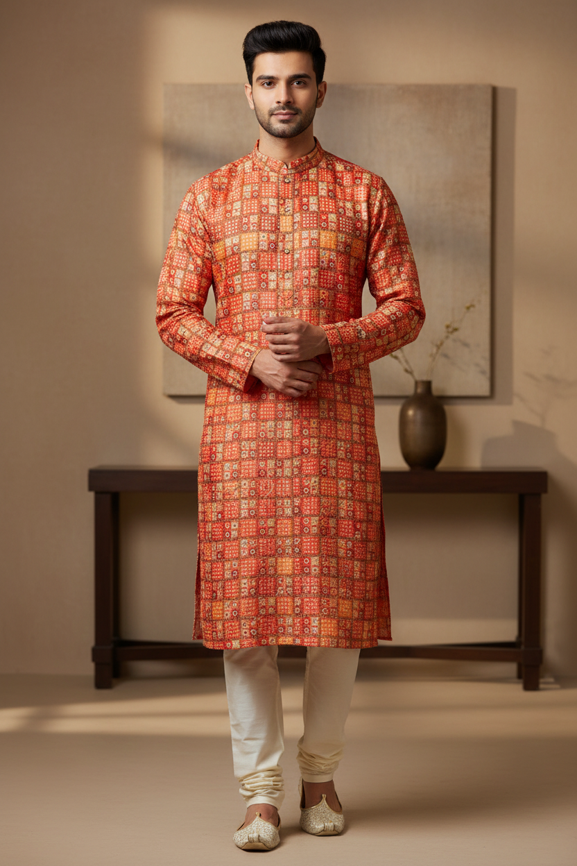 Premium Quality Mens Kurta Set with Pajama - Elegant Ethnic Wear