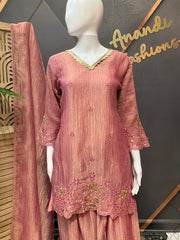 Women’s Onion Pink Parsi Kurti set
