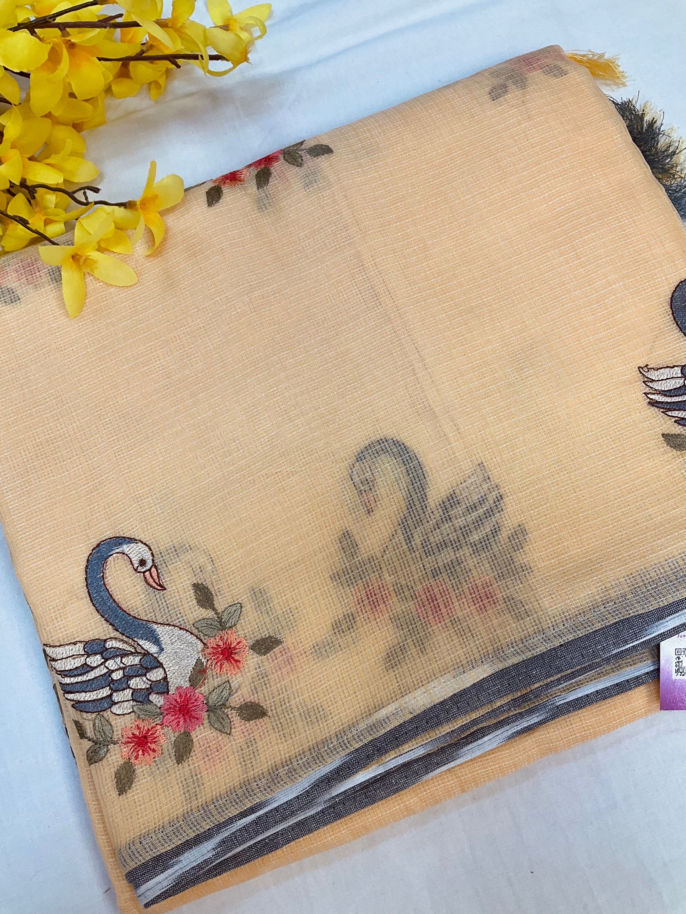 Super net sarees with Swan Design  image 1