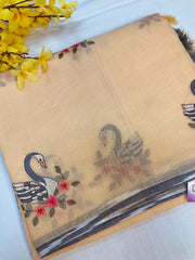 Super net sarees with Swan Design