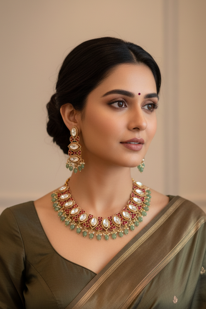Jadau Kundan Necklace Set