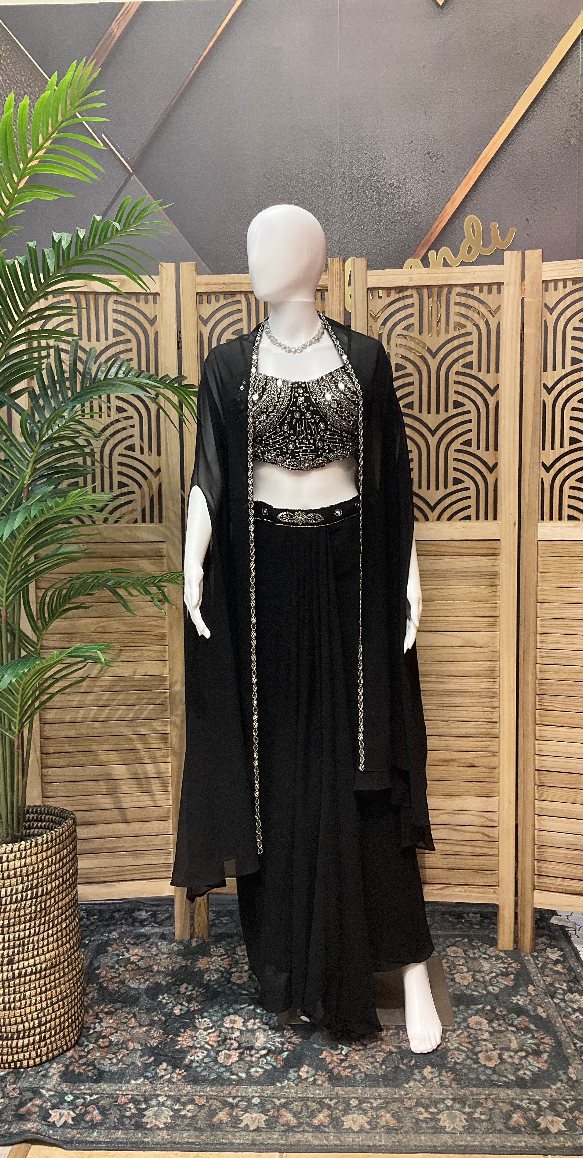 Black ready to wear saree