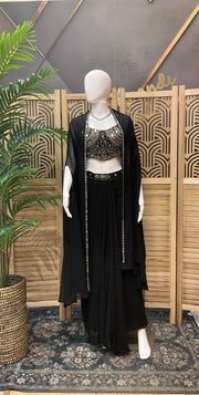 Black ready to wear saree