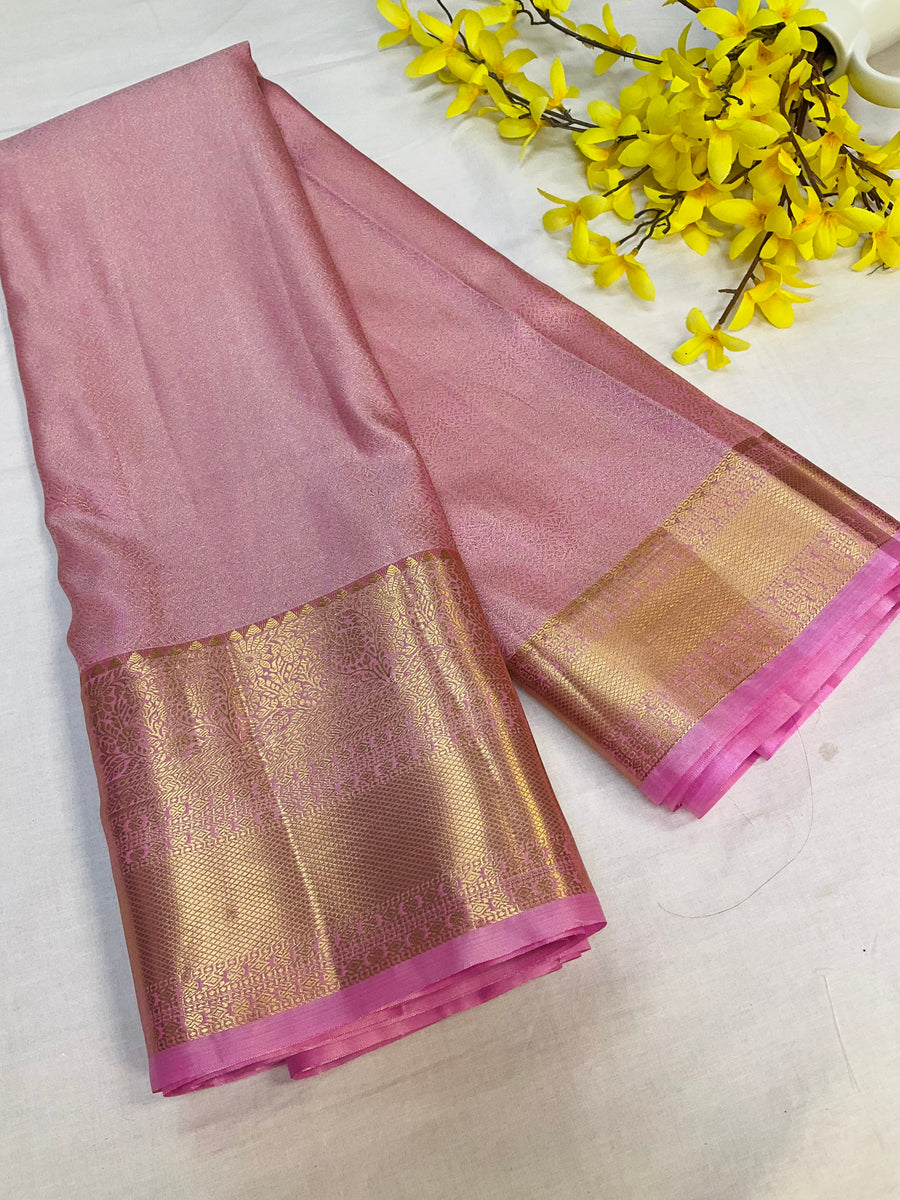 Baby Pink Semi Silk Kanjeevaram Saree
