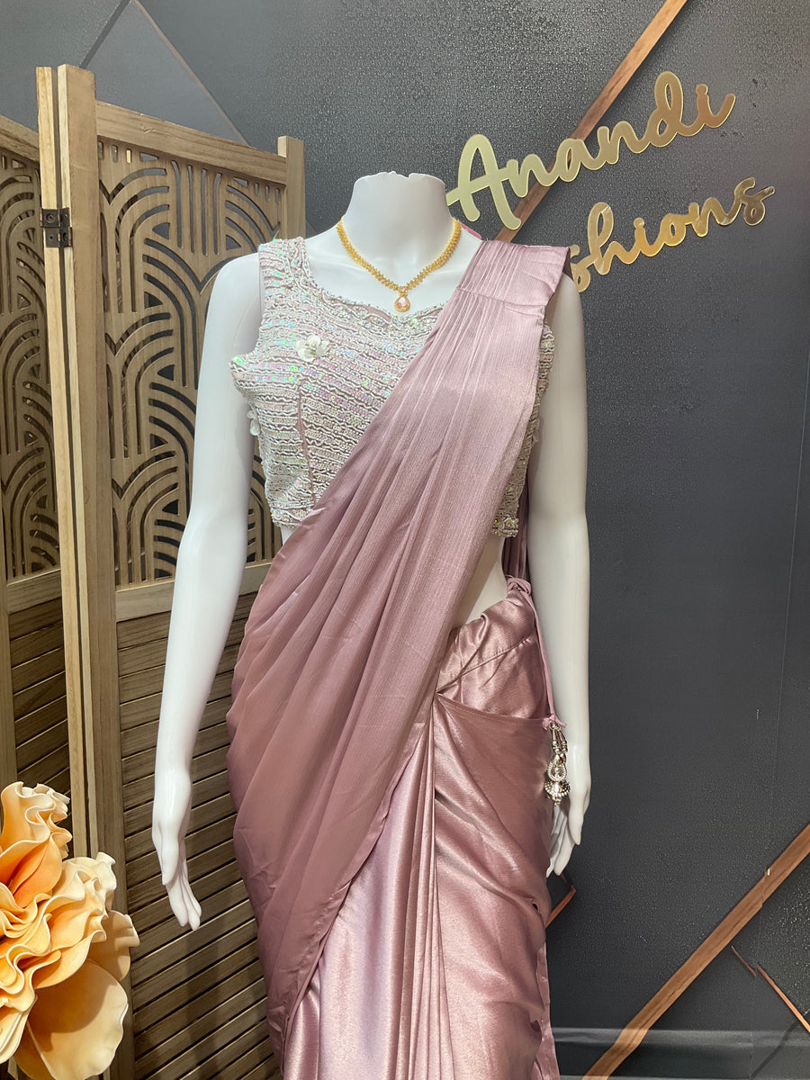 Pastel Lavender Ready to Wear Saree