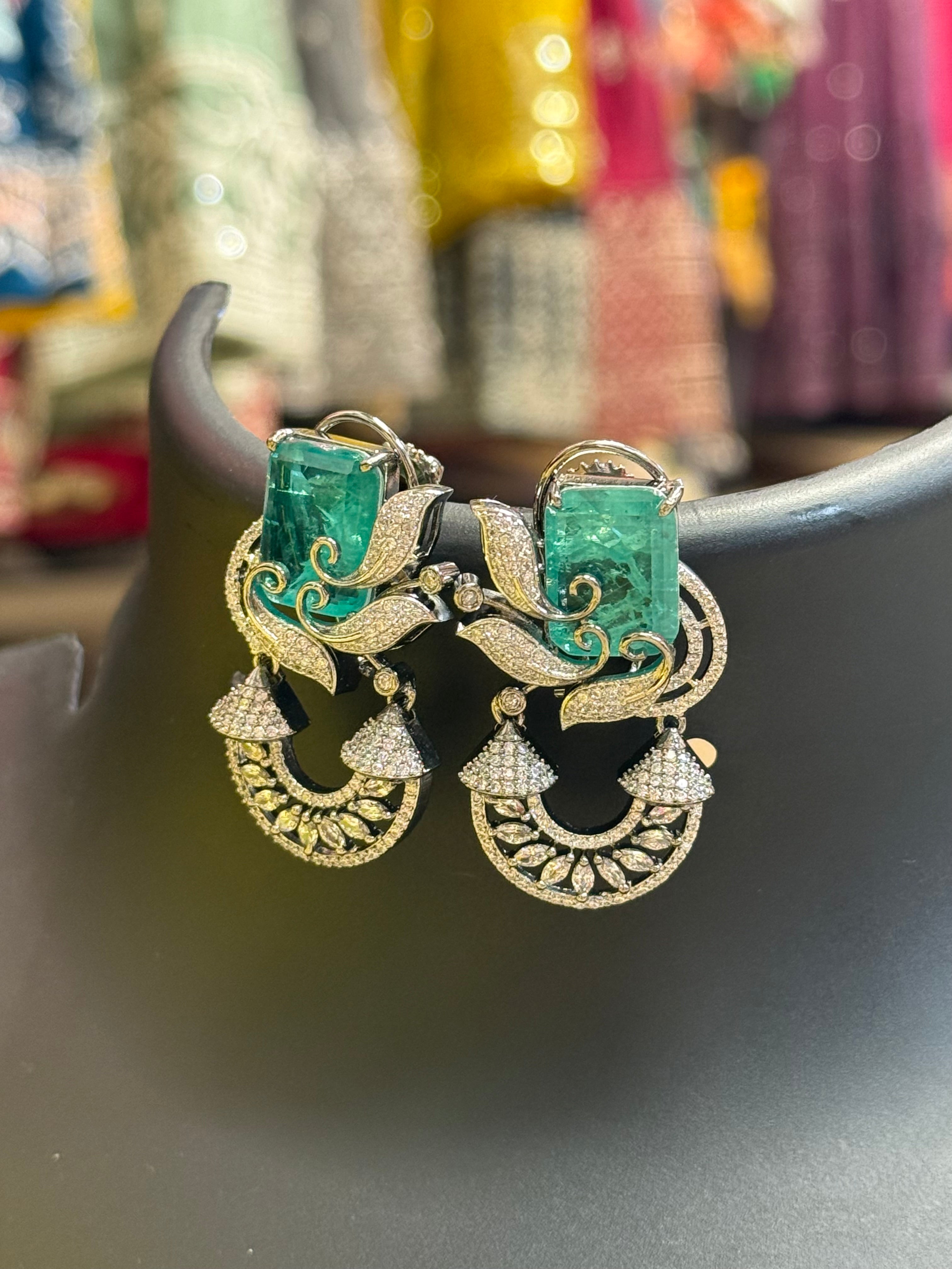 Black Metal Party Wear- Earrings