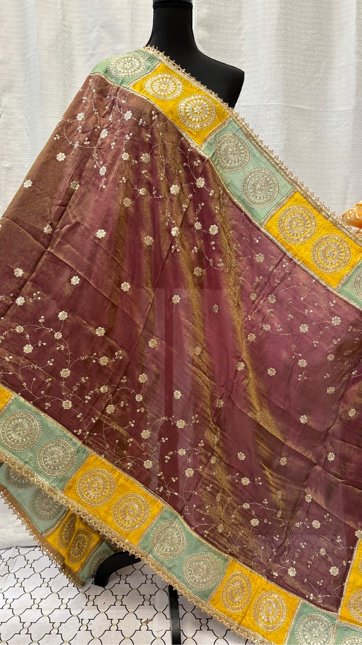 Organza Dupatta - Lively and Vivid - Perfect Tissue Organza Party Wear Dupatta image 0