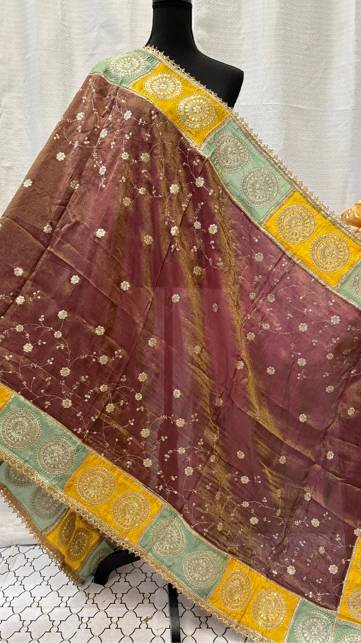 Organza Dupatta - Lively and Vivid - Perfect Tissue Organza Party Wear Dupatta