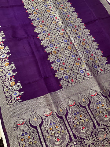 Purple - Lotus Silk Saree