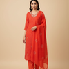 Orange Leheriya Georgette Kurti set