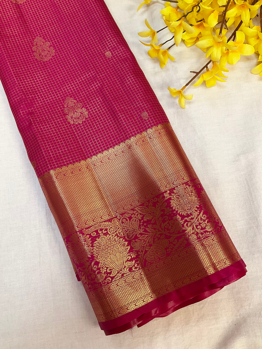 Pink Semi Silk Kanjeevaram Saree