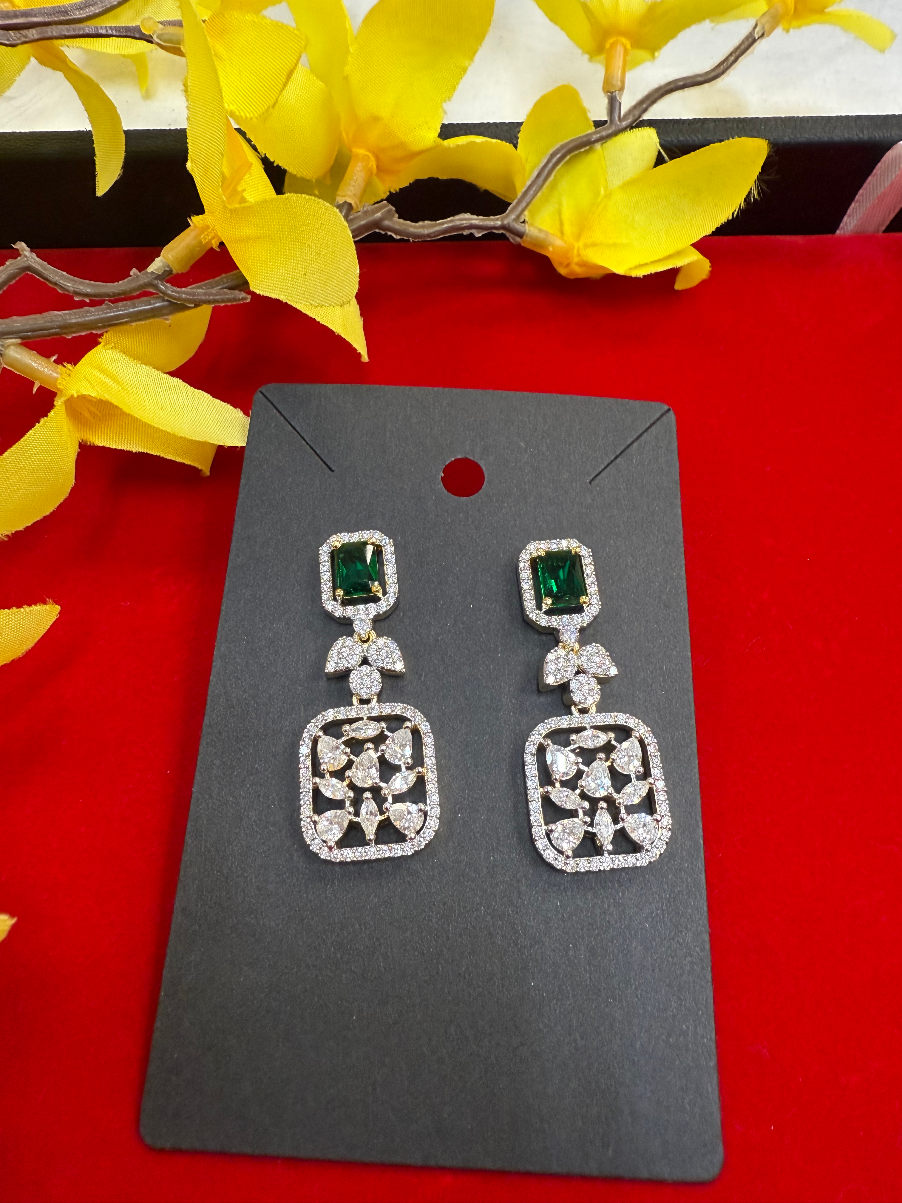 CZ Earrings - Party Wear Earrings image 2