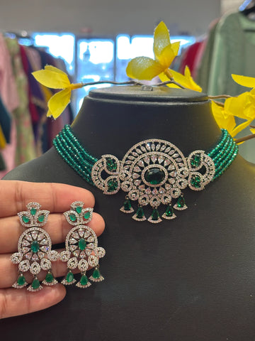 Green - Party Wear Choker Set