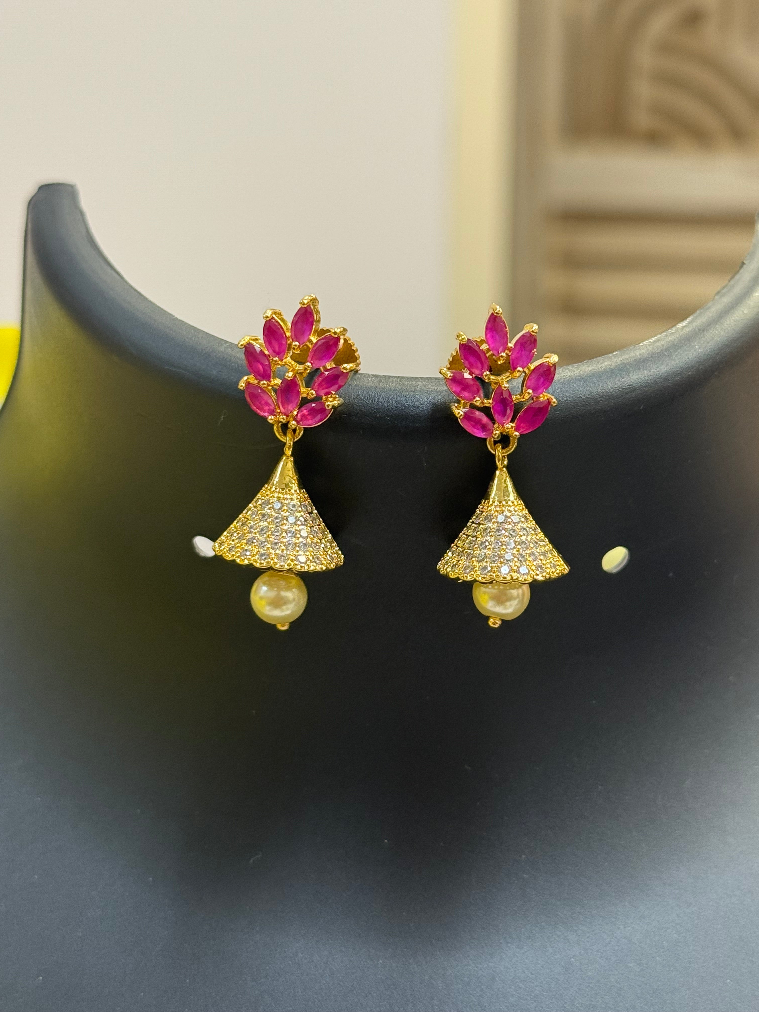 Cute CZ Jhumkas/Earrings