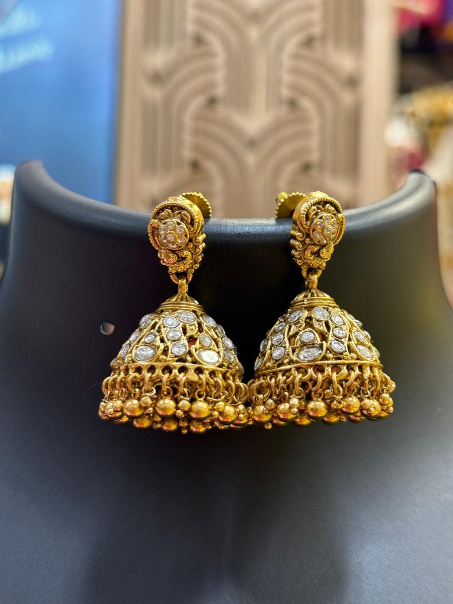 Temple Jewelry Antique Finish Laskhmi Kasu Necklace set