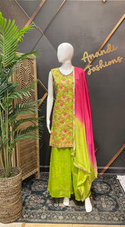 Parrot green teenage Girls palazzo set