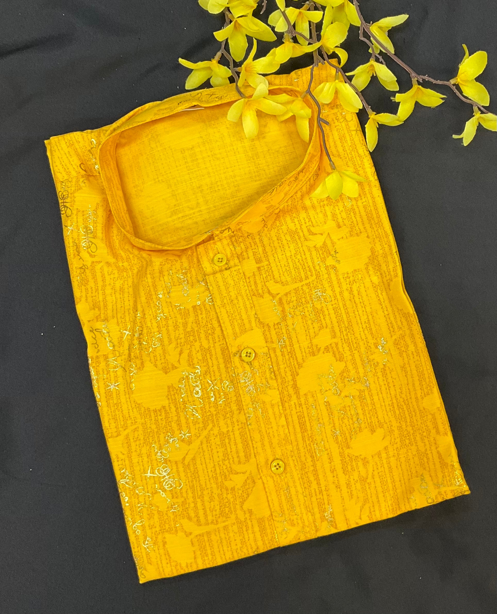 Men’s wear - Pure cotton Yellow Kurta Pajama sets