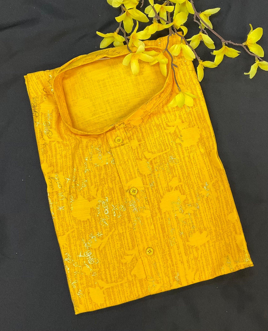 Men’s wear - Pure cotton Yellow Kurta Pajama sets