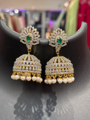 Light Weight-Pretty Party Wear CZ Jhumkas