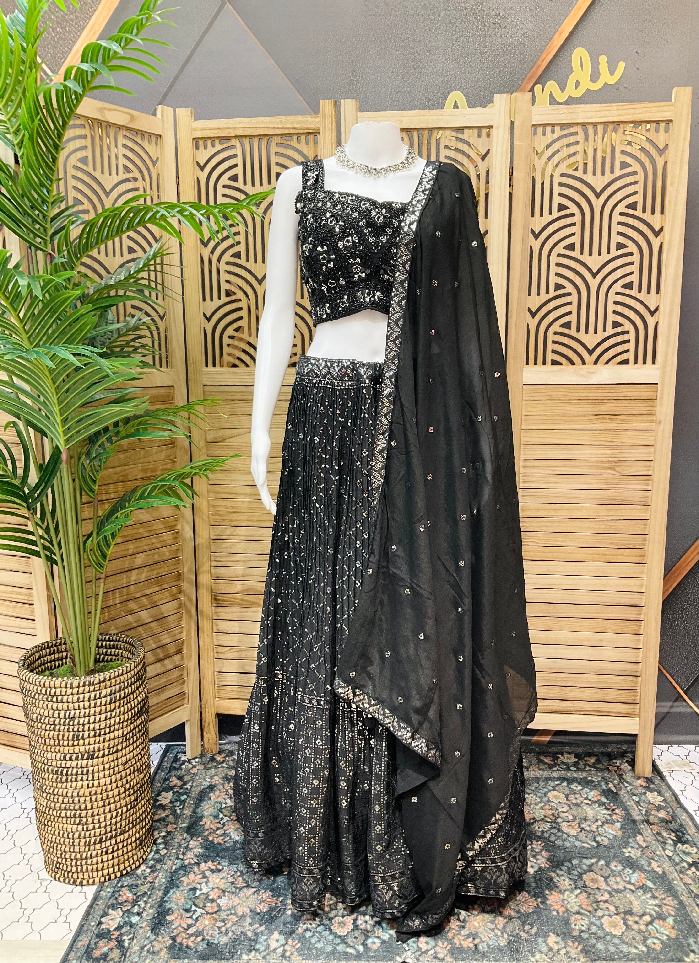 Party Wear Black lehanga set