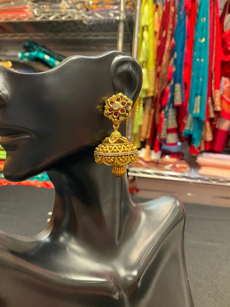 Antique Finish Jhumkas/Earrings