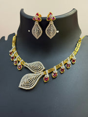 Unique Design CZ Party Wear Necklace set
