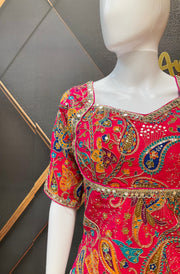 Pink Long Embroidery Work Blouse