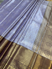 Semi Silk Kanjeevaram Allover Design Lavender Saree