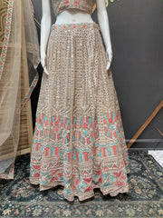 Half White Full Work Lehanga set