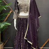 Shimmery Lehenga Set with Heavy Work - Dark Color Party Wear