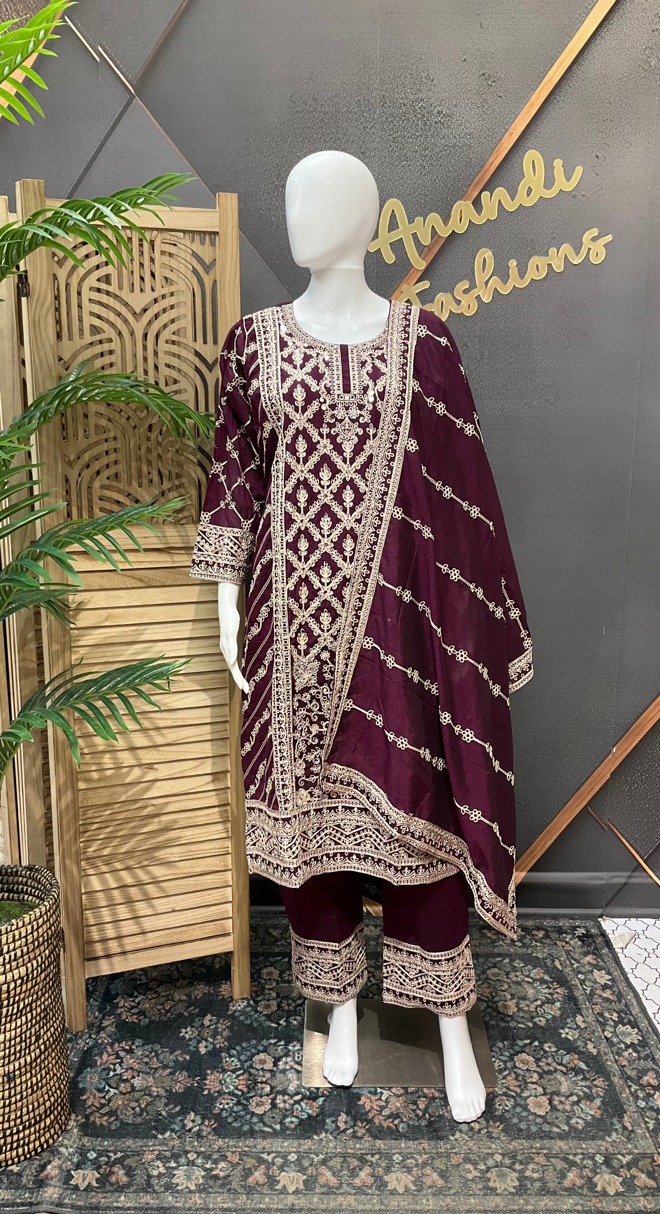 Party Wear - Full Work Kurti sets- Size 42/44