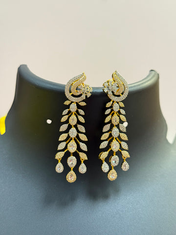 Dual Tone CZ Earrings
