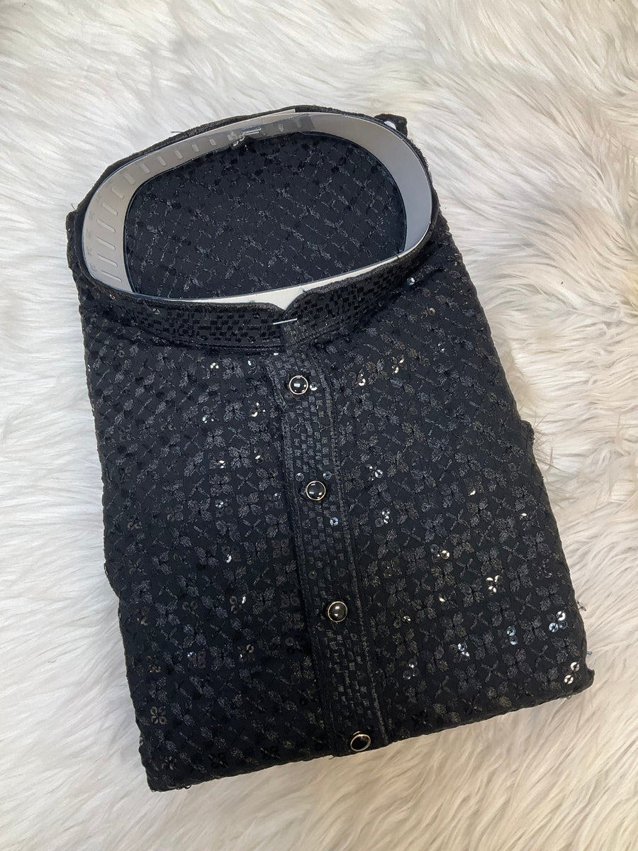 Black Rayon Chikankari Kurta sets