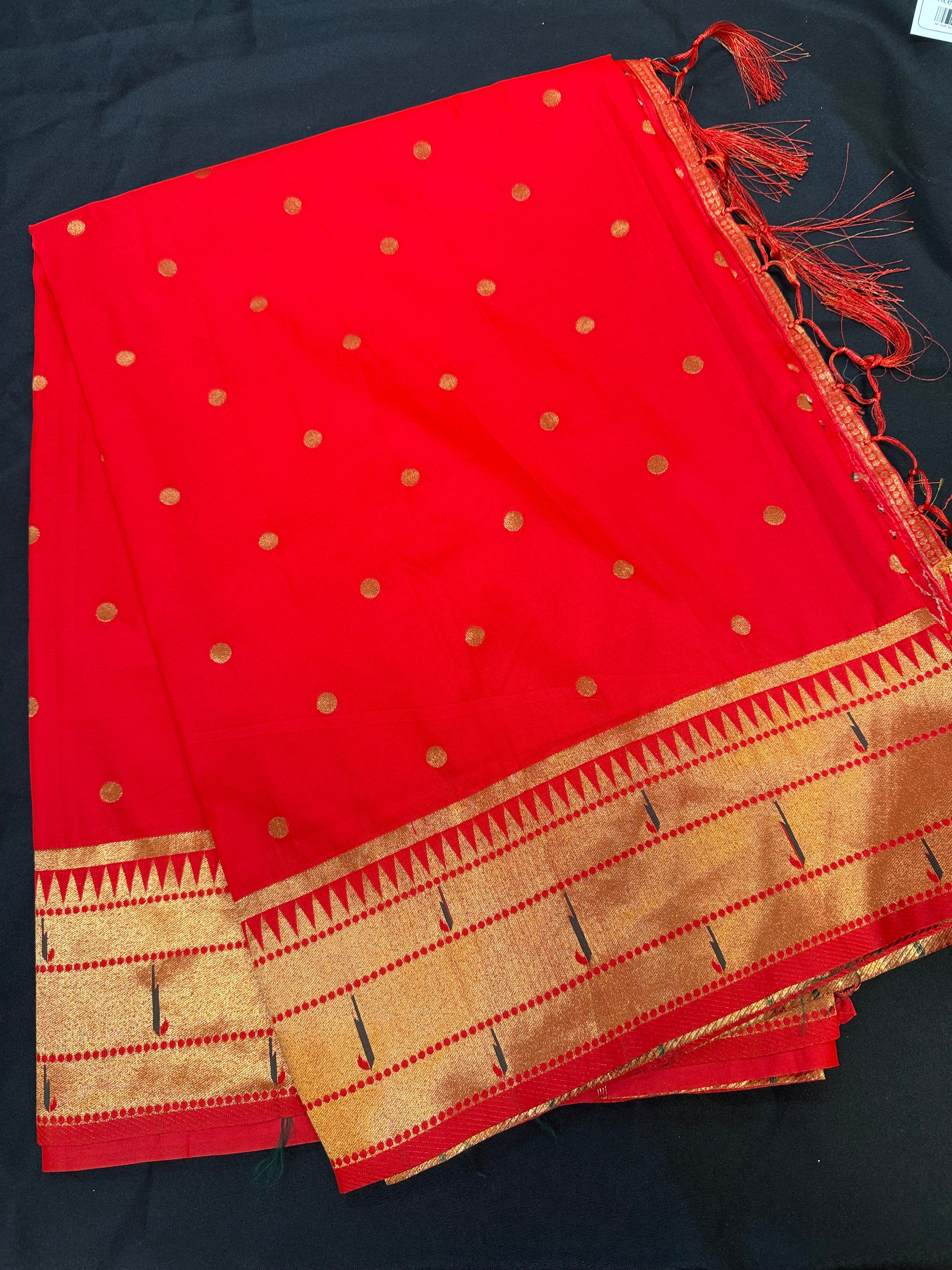 Red Paithani Silk Saree