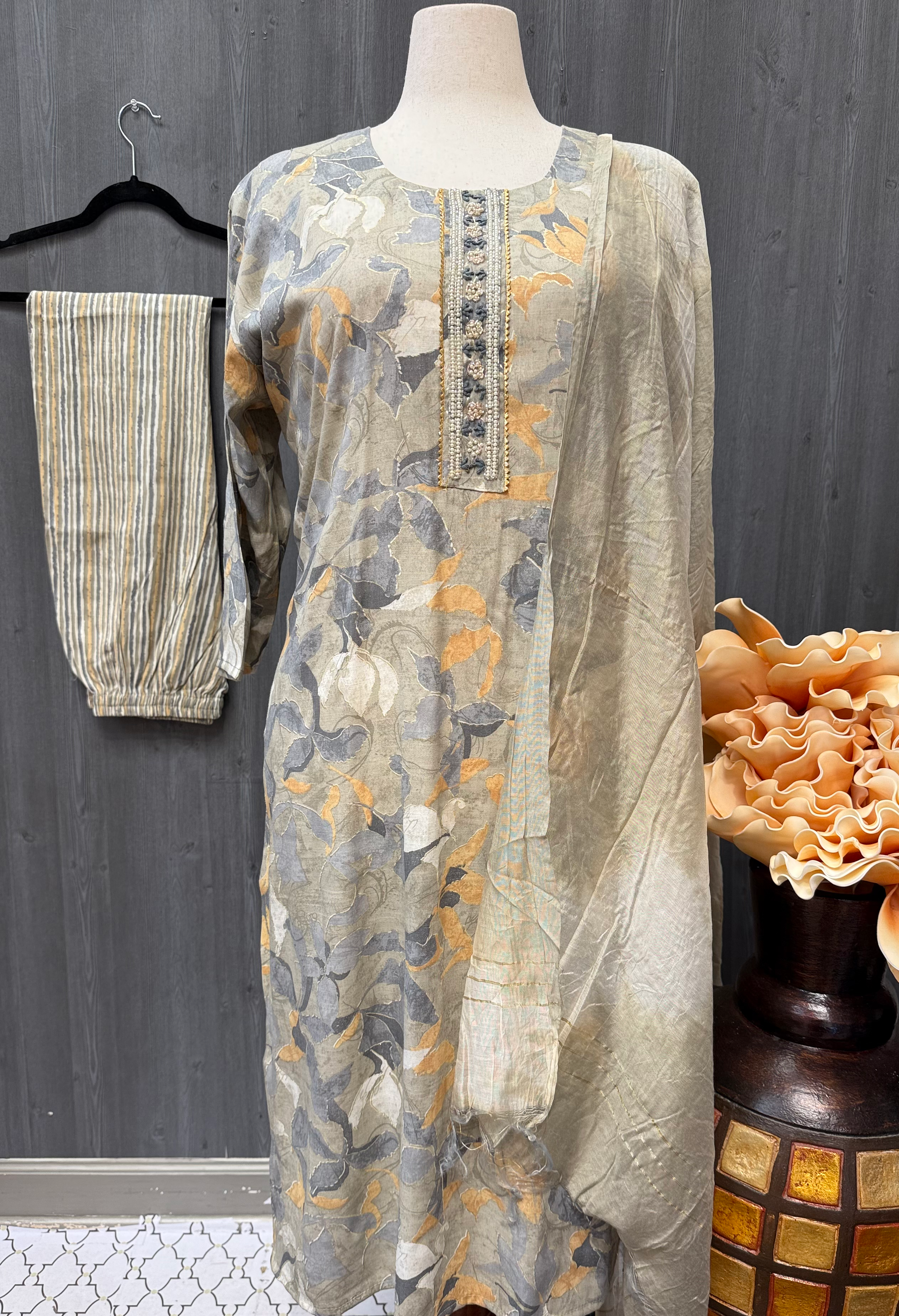 Plus Size - 3 piece Rayon Kurti set  image 4