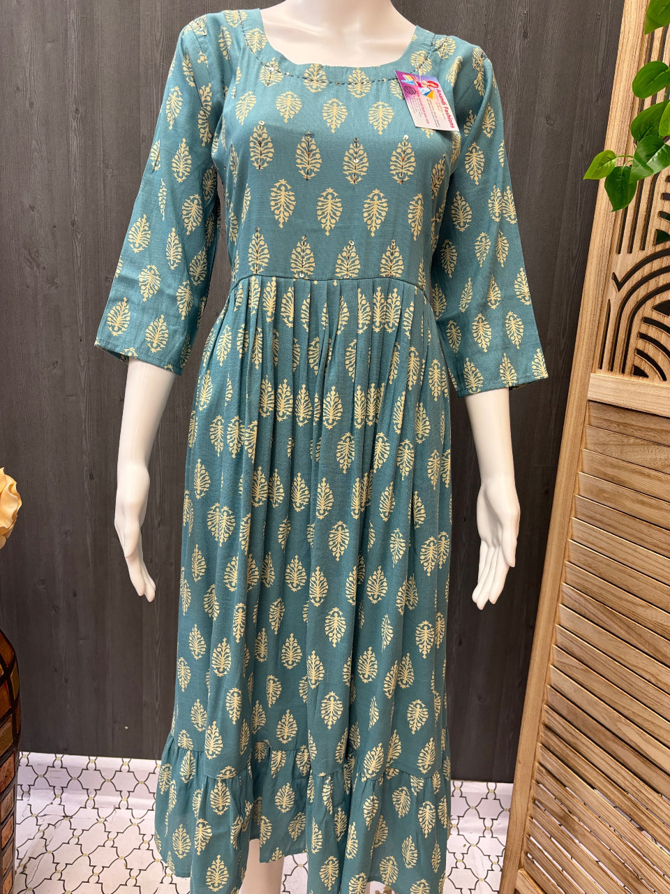 Soft cotton Gowns/Kurtis with print for summer image 0