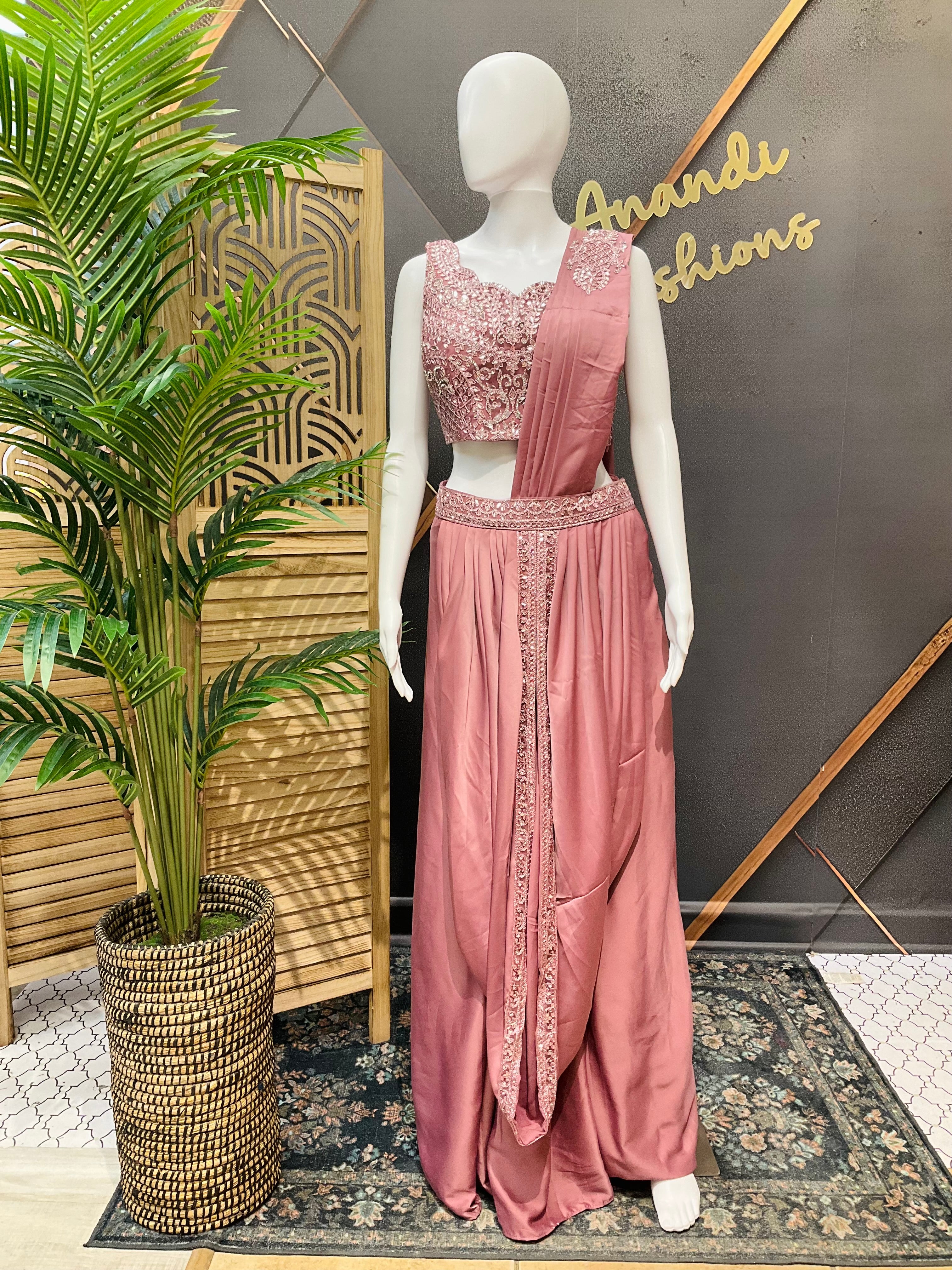 Ready to Wear Saree with Overcoat