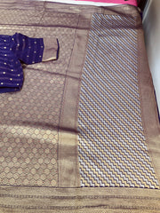Purple Benarasi saree